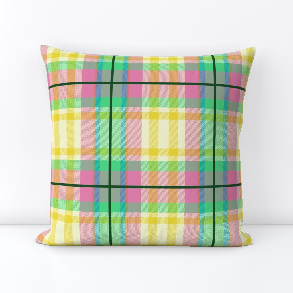 Tartan #1 - green, pink, yellow