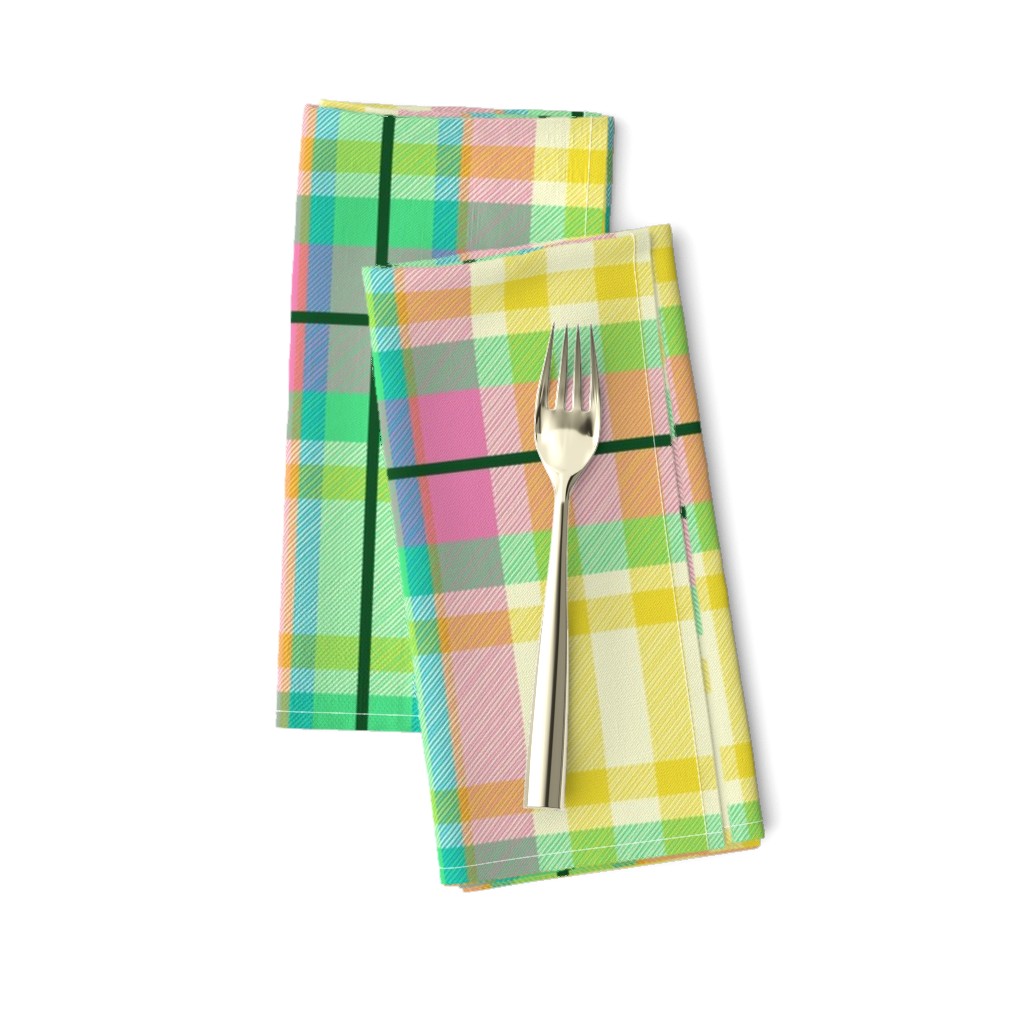 Tartan #1 - green, pink, yellow