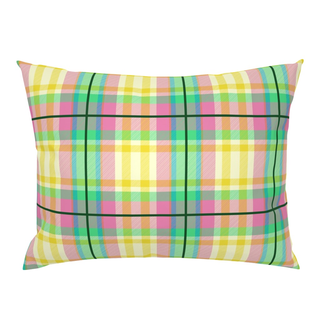 Tartan #1 - green, pink, yellow