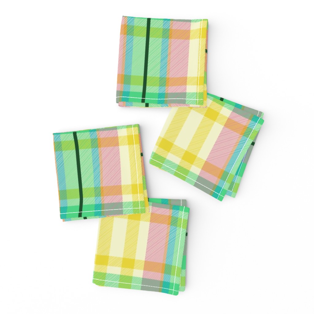 Tartan #1 - green, pink, yellow