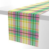 Tartan #1 - green, pink, yellow