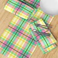 Tartan #1 - green, pink, yellow