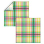 Tartan #1 - green, pink, yellow