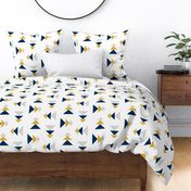 Every Which Way (larger scale) in Midnight Blue, Goldenrod and Grey