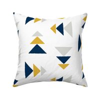 Every Which Way (larger scale) in Midnight Blue, Goldenrod and Grey