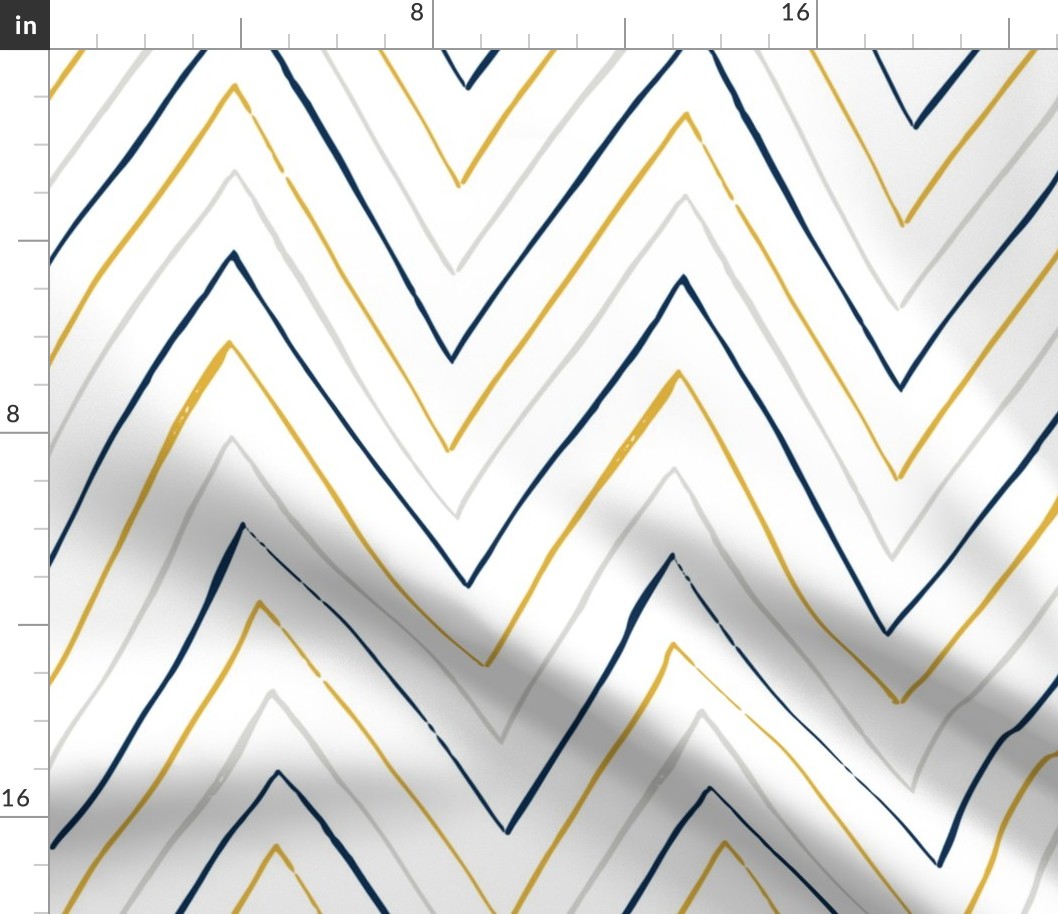 Peaks and Valleys in Grey, Midnight Blue and Goldenrod