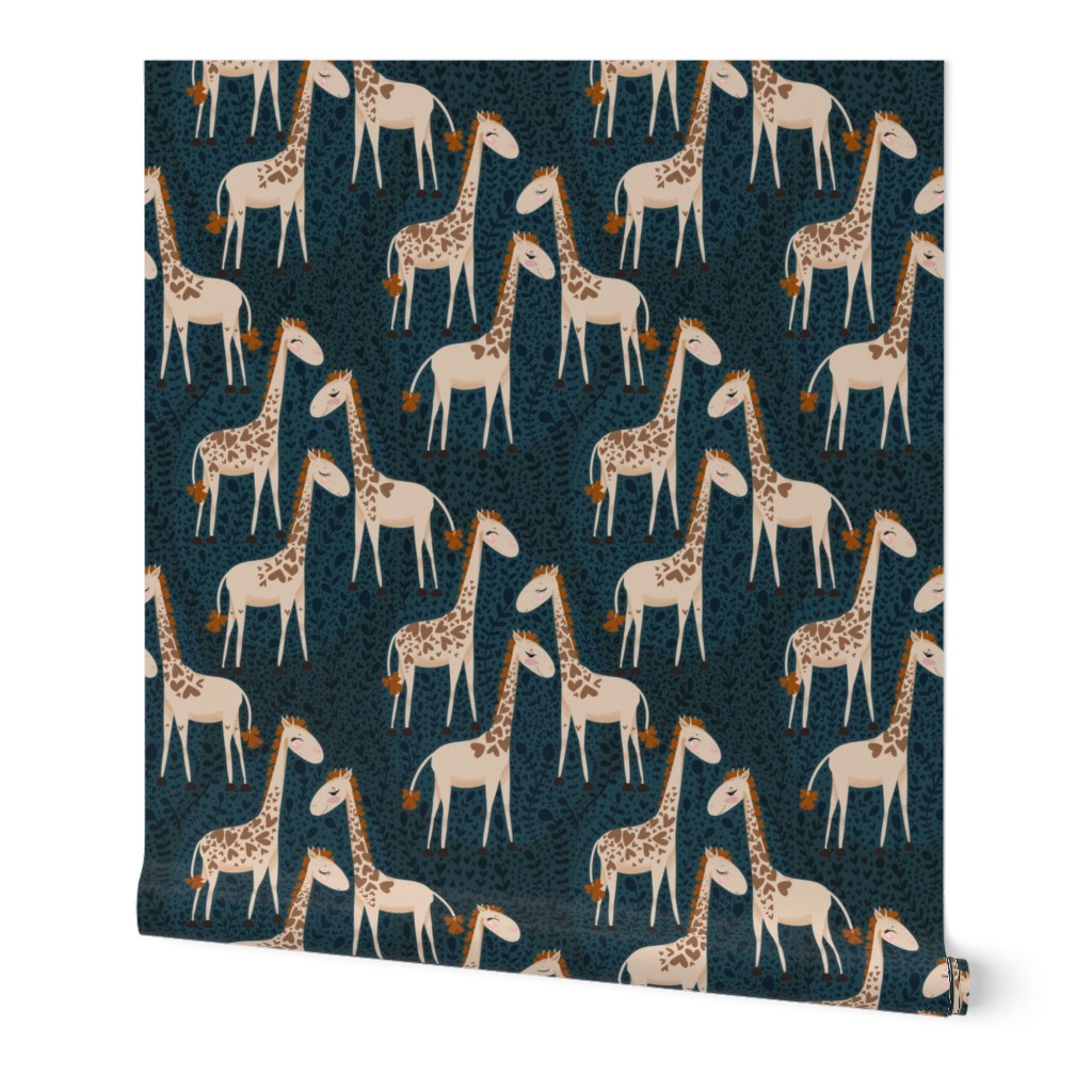 Giraffe in heart prints