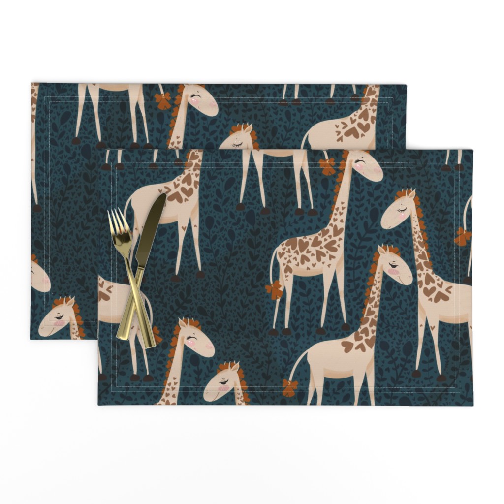 Giraffe in heart prints