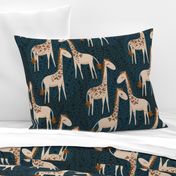 Giraffe in heart prints