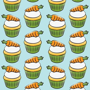 carrot cupcakes - carrot cake - easter spring sweets - blue LAD19