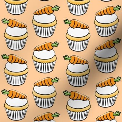 carrot cupcakes - carrot cake - easter spring sweets - peach LAD19