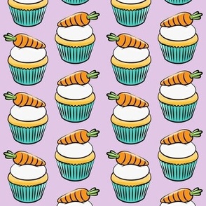 carrot cupcakes - carrot cake - easter spring sweets - purple LAD19