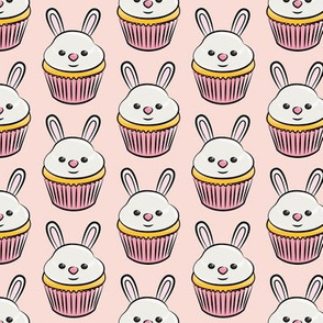 bunny cupcakes - easter spring sweets - pink LAD19