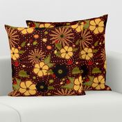 12" Retro Autumn Dotted FLORAL