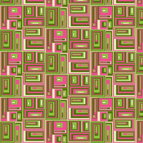 Pink, green geometric rectangles