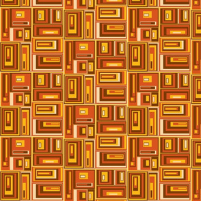 Orange, brown, yellow geometric plaid