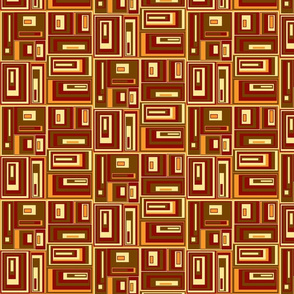 Orange, brown geometric plaid