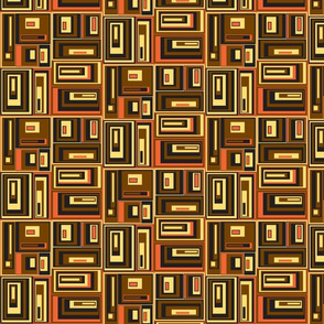 Brown, yellow, red, orange abstract plaid