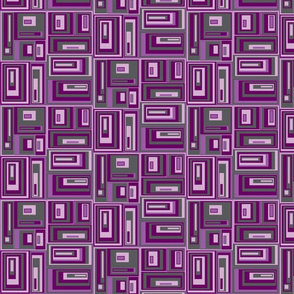 Purple, amethyst geometric abstract plaid