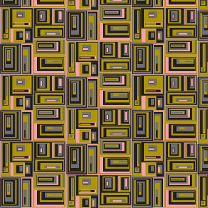 Green, gray, pink abstract geometric plaid