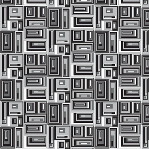 Gray, white and black abstract plaid