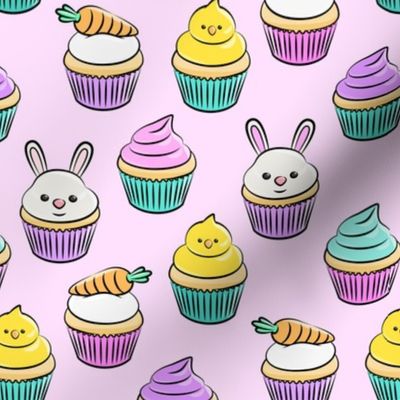 Easter cupcakes - bunny chicks carrots spring sweets - brights pink LAD19
