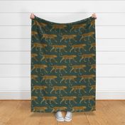 Leopards in deep teal (large)