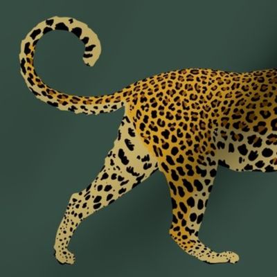 Leopards in deep teal (large)