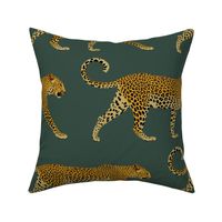 Leopards in deep teal (large)