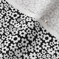 MINI Black and White boho retro floral florals