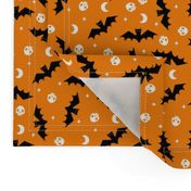 bat moon skull fabric fabric halloween fabric orange fabric