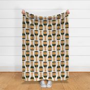 gold champagne bottles - large size half drop repeat (non-mirrored flip)