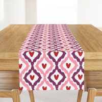 purple pink red heart ikat