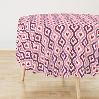 purple pink red heart ikat