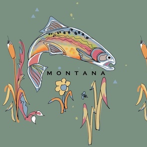 Montana Rainbow - T Shirt/Backpack in green