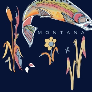 Montana Rainbow - T Shirt/Backpack in D.Blue