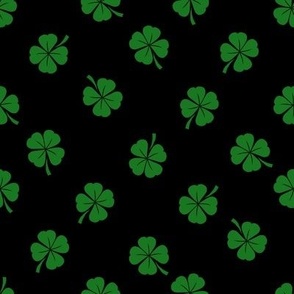 clover fabric - irish fabric, lucky clover fabric, st patricks day fabric, - black