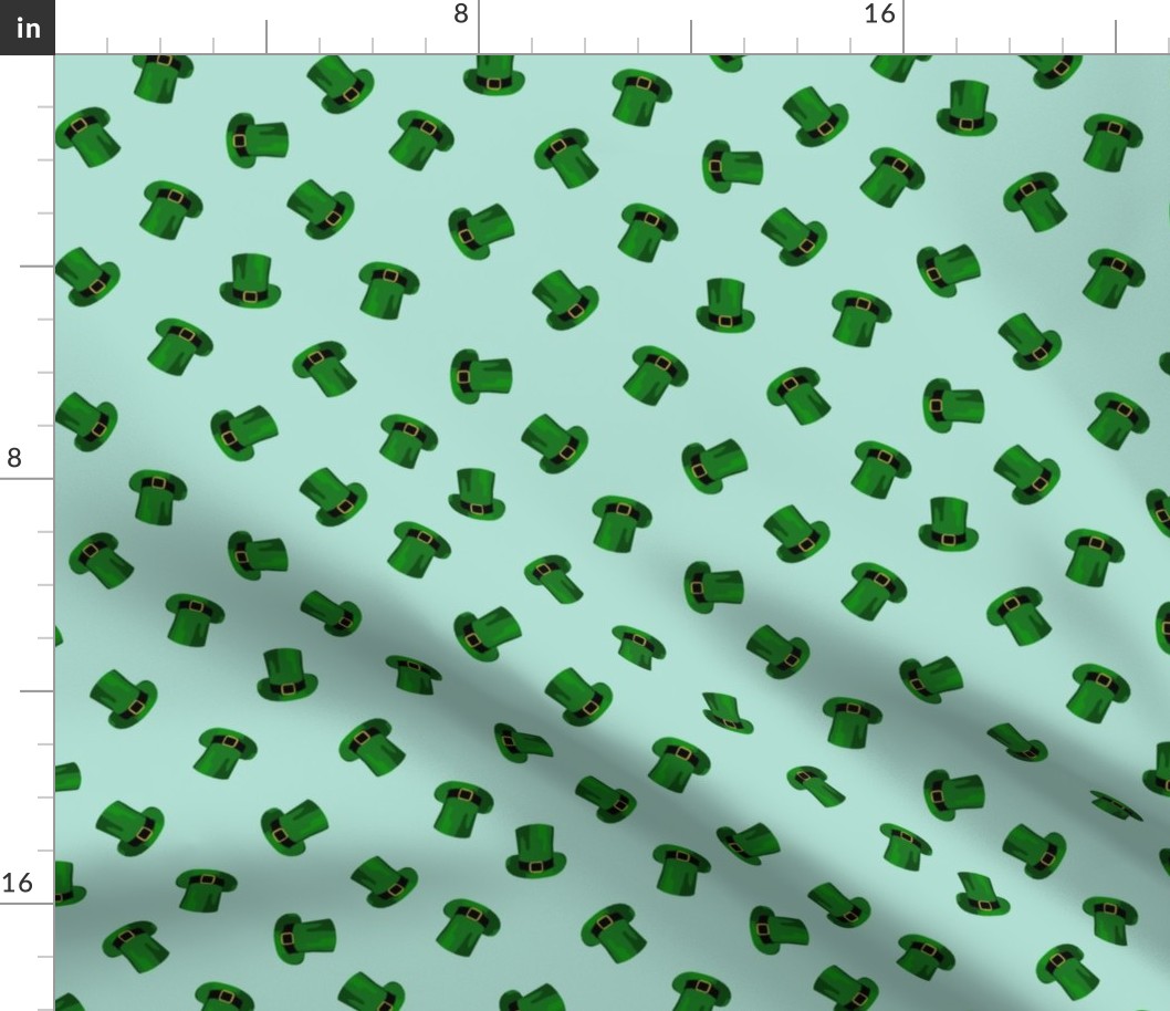 leprechaun hat fabric - leprechaun fabric, st patricks day fabric, st pattys day fabric, st paddys, green hat, irish fabric - mint