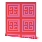 Greek Key Square in Valentine 20" Pillow Square 