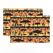 Giraffe Sunset Safari Silhouettes (Large Scale)