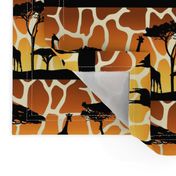 Giraffe Sunset Safari Silhouettes (Large Scale)