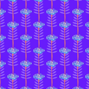 Pretty Purple Floral Row Pattern