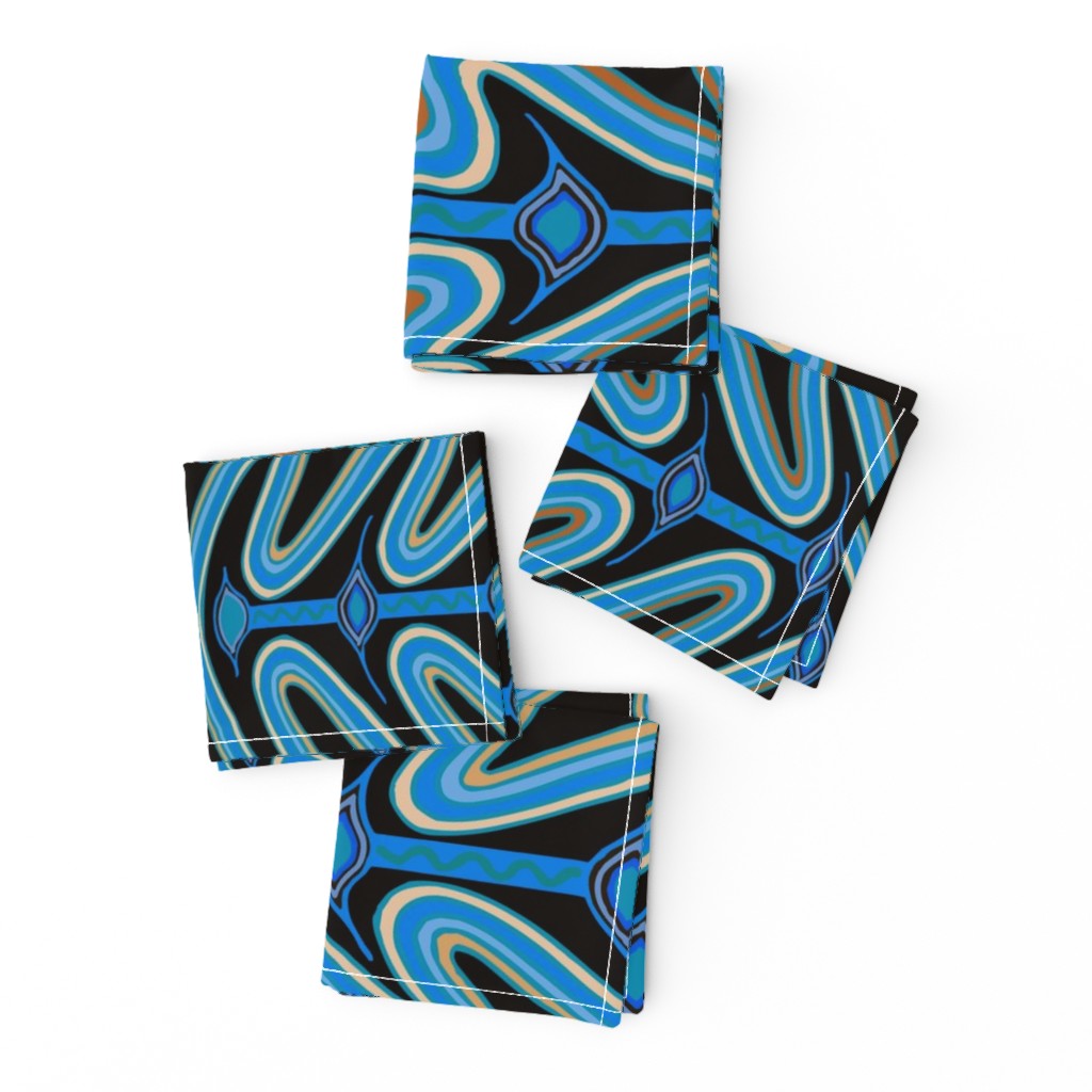 Sepik Tribal Serpents - Blue - Large Scale