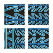 Sepik Tribal Serpents - Blue - Large Scale
