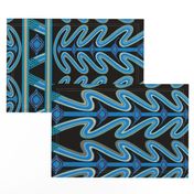 Sepik Tribal Serpents - Blue - Large Scale