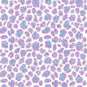 Petite Cheetah purple aqua glitter