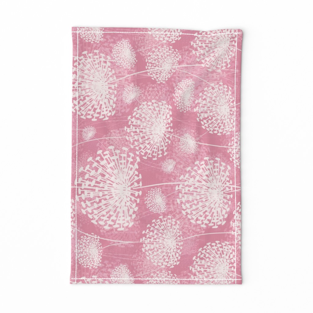 vintage Dandelions pastel pink rotated