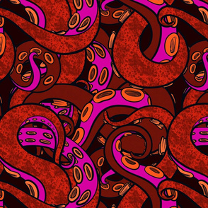 Big All-Over Tentacles Red