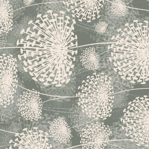 vintage Dandelions gray rotated