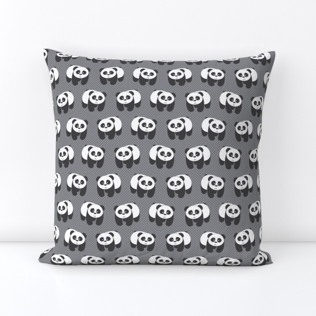 Pandas on gray